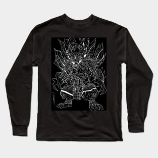 demon mexican yokai samurai ecopop art Long Sleeve T-Shirt